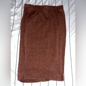 XXL Brown Jersey Fabric Midi Skirt from Wild Fable
